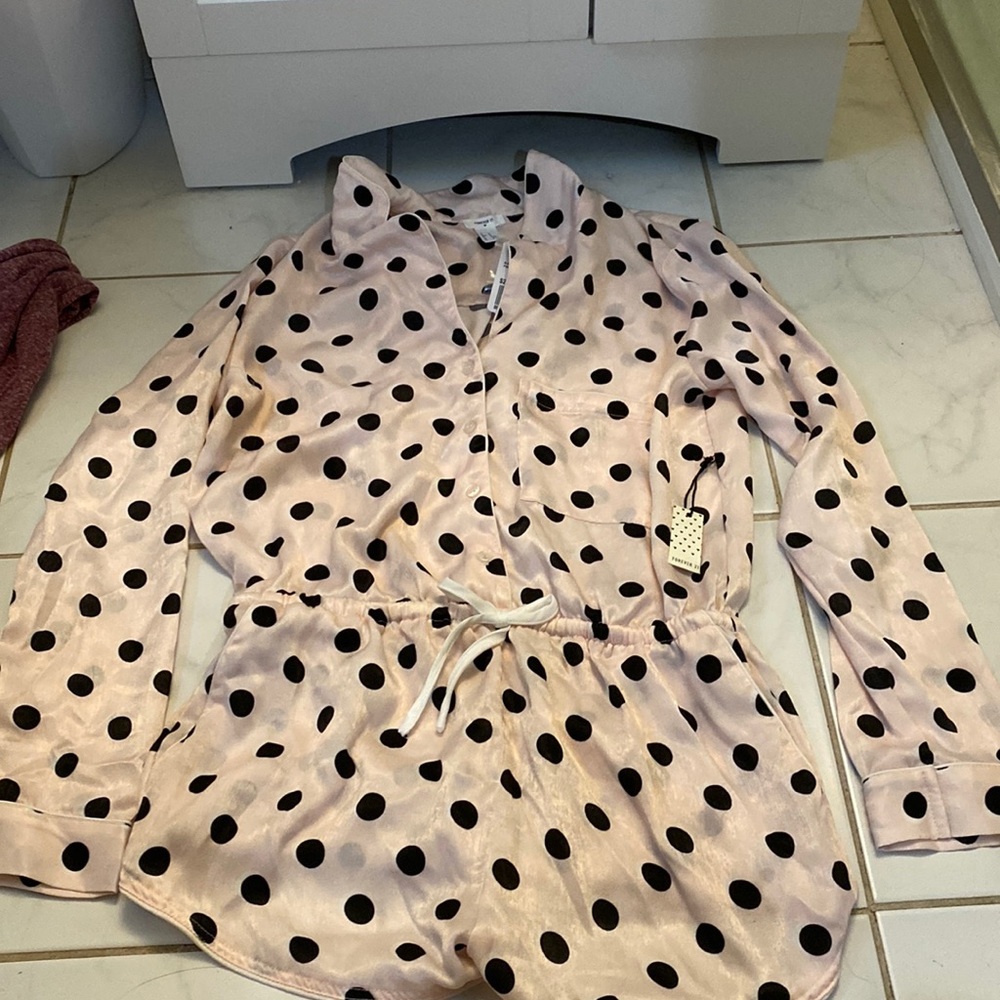 Brand new forever 21 lingerie collection. One piece silk pajama set!!